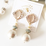 shell cabochon &cotton perl