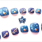 ペディキュアネイルチップ(フットネイル・小さい爪)－スターネイル－