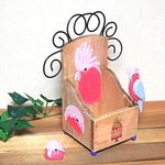 小鳥の小物入れ　モモイロインコ　ブローチ付き