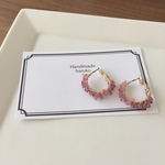 ピンクトルマリンのフープピアス
