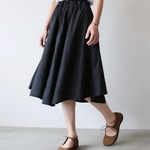 Linensilk skirt / black