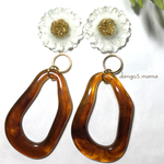 500円☆2way☆大ぶりお花②☆大ぶりチャームのピアス/イヤリング