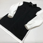 白×黒のバイカラーワイドシャツ