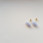 ブルーレースアゲートのアシンメトリースタッドピアス/天然石