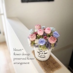 【＊受注製作＊】ピンク&ブルーローズのナチュラルアレンジ＊クリアケースつき＊