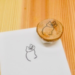 消しゴムはんこ＊どこかを見つめるねこのはんこ