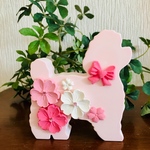 アロマストーン花犬 桜満開プードル