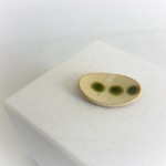 ミニチュア陶器☆楕円皿　丸緑
