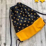 ナップサック型サブバッグ 星柄（ネイビー＆イエロー）/体操服袋