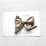  新作 今期bonpoint起用  リバティリボン pinwheel   bow ヘアリボンクリップピン カリフォルニアブルーム  Mサイズ