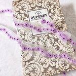 1m 可愛い 花 フラワー 刺繍 オーガンジーリボン テープ パープル BK190351 ハンドメイド 手芸 素材 材料