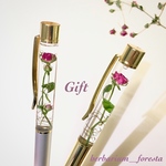 極小ミニバラの一輪挿しハーバリウムボールペン セミオーダーも可能です