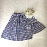 ブルーチェックワンピース(80～120サイズ)＆スカート(大人フリー)