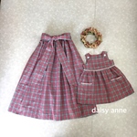 赤チェックワンピース＆スカート(親子リンクセット)