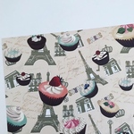 送料無料 オリジナル デザインペーパー antique cupcake イエロー 10枚