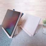 ☆ペン置き付き☆木製タブレットスタンド（横型）