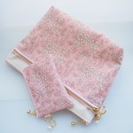 ◇◆Special Price◆◇　LIBERTY　Capel　カペル　ライトピンク　wファスナーマチ付きクリアポケットポーチ　&　ちびポーチセット