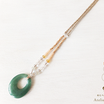【A様専用ページ】《oval》楕円形アベンチュリンのヘンプペンダント