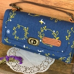 デニムカラー円結び長財布・後ろポケット付き