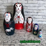 【特別価格】狐面 変わりマトリョーシカ 5個組