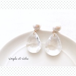 sale★cotton pearl &clear drop【ピアス】