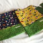 【ｎ様オーダー品】入園入学裏地キルティング巾着★サッカー国旗