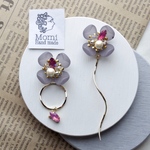 flower*pink stoneピアス/イヤリング