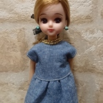 リカちゃん服  送料無料 ビジュートップス デニム