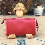 赤い革の大きな長財布/5層のジャバラの財布/LV-red