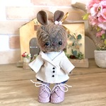 モヘヤ仕立てのタッチうさぎちゃん♪