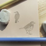 『ハクセキレイ２羽（大きめ）』　消しゴムはんこ２羽セット