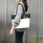 【wi様専用】№1081 倉敷帆布ラージトート～ブラック×キナリ
