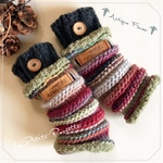 ꫛꫀꪝ✼Antique Flower✻Red×Gray✻Arm warmer/ハンドウォーマー/アームウォーマー