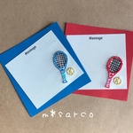 刺繍メッセージカードミニ2枚セット（テニス）
