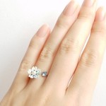 桜とスワロフスキーのリング -月明かり-　∗つまみ細工∗