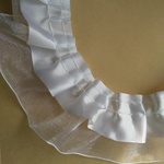 25-1  ホワイト　オーガンジーサテン二段フリルレース 約４㎝×1m