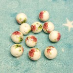 ラウンドビーズ花柄【12mm】