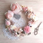受注制作(24cm)＊コーラルpinkカーネのThanks♡Mam＊母の日ギフト・フラワーリース