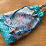 【a様ご予約品】★シューズ巾着袋＊レインボーユニコーンが可愛い☆ブルー★