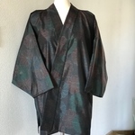 古布 本場大島紬 未使用反物リメイク 現品のみ 作務衣 大人女子♡和のお洒落上着