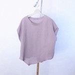 〈受注生産〉上品なリネンのペンタゴン トップス（スモーキーピンク）