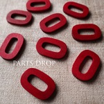 (( 6pcs )) 35×24mm ウッド リングパーツ ダークレッド〔CH-047RE〕