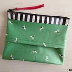 ポケットティッシュポーチ 　* happy dog × ストライプ