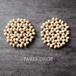 再販(( 2pcs )) 40mm ウッドビーズ  ラウンドモチーフ ナチュラル〔CH-049BR〕