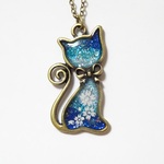 ☆可愛い猫の宇宙塗りレジン：花ー☆