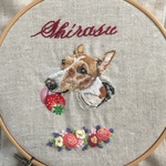 milkさん様オーダー品☆犬の手刺繍のポートレート
