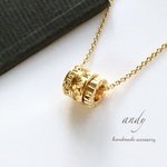 Simple 3Rondel Gold Motif Necklace