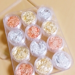《期間限定セール》金箔風パーツ 3種12ケース♪ レジンやネイルに！ 送料無料