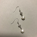 コットンパール×シルバー ピアス