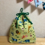 入園入学準備応援セール♪30×35 可愛いアニマル柄のお着替え袋（裏地あり）